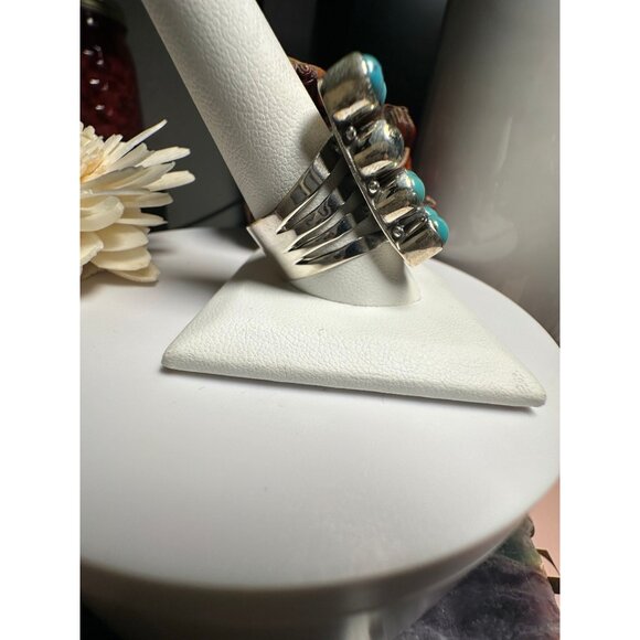VTG Sterling Silver Turquoise Ring - Picture 2 of 6
